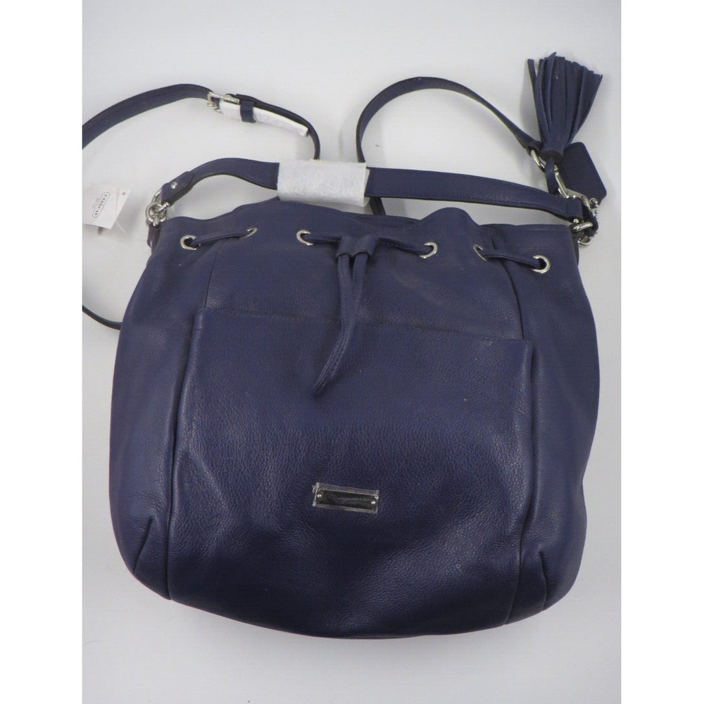 NWT Coach Indigo Pebbled Leather Handbag Draw Hobo MSRP $358.00